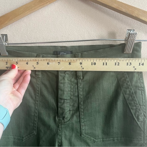 JCrew Vintage Straight Leg Cargo Pant Slub Sateen size 26 Green - Picture 15 of 15